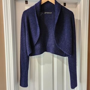 Peruvian Connection Mohair Blue Long Sleeve Shrug Size Small